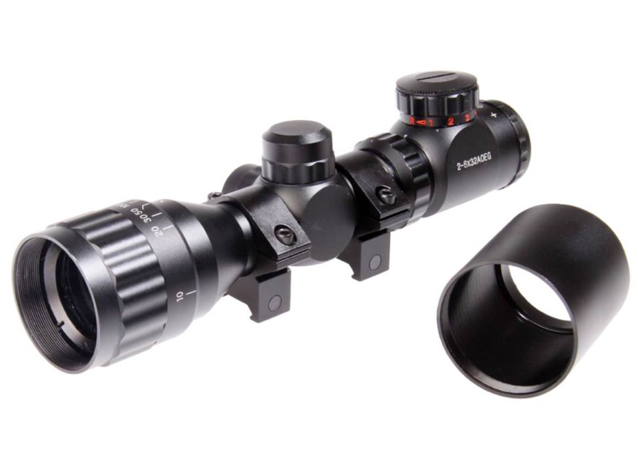 Duel code Lunette de visée 2-6x32 AOE Rouge/Vert Intensité Réglable